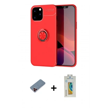 MARSİLYAN™- iPhone 12 Pro Max Kılıf Yankı Form Prime - Siyah Polymer Nano Ekran Koruyucu + Metal Kamera Lens Koruma Cam - KI