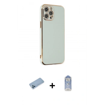 MARSİLYAN™- iPhone 12 Pro Max Kılıf Yankı Serisi - Siyah Joko Magic 5D Cam + Shine Kamera Lens Koruma Cam - MI
