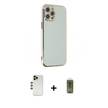 MARSİLYAN™- iPhone 12 Pro Max Kılıf Yankı Serisi - Siyah Joko Magic 5D Hayalet Cam + Shine Kamera Lens - GD