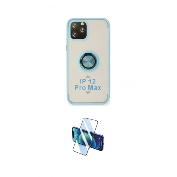 MARSİLYAN™- iPhone 12 Pro Max Kılıf Yörünge Çizgi - Siyah 3D Antistatik Cam Ekran Koruyucu