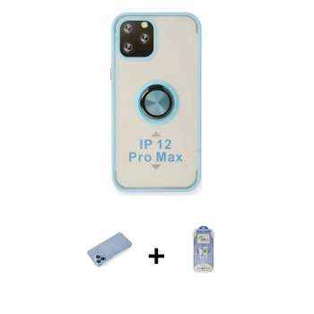 MARSİLYAN™- iPhone 12 Pro Max Kılıf Yörünge Çizgi - Siyah Joko Magic 5D Cam + Shine Kamera Lens Koruma Cam - MI
