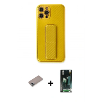 MARSİLYAN™- iPhone 12 Pro Max Kılıf Yörünge Yansıma - Şeffaf 360 Full Body Arka Koruyucu + Shine Kamera Lens Koruma Cam - SABE