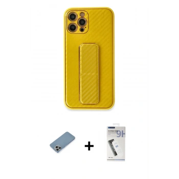 MARSİLYAN™- iPhone 12 Pro Max Kılıf Yörünge Yansıma - Şeffaf Uv Polymer Nano Ekran Koruyucu + Shine Kamera Lens Koruma Cam - GI