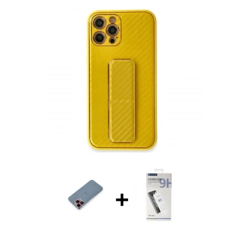 MARSİLYAN™- iPhone 12 Pro Max Kılıf Yörünge Yansıma - Şeffaf Uv Polymer Nano Ekran Koruyucu + Metal Kamera Lens Koruma Cam - KI