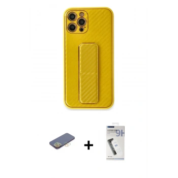 MARSİLYAN™- iPhone 12 Pro Max Kılıf Yörünge Yansıma - Şeffaf Uv Polymer Nano Ekran Koruyucu + Renkli Kamera Lens Koruma Cam - SI