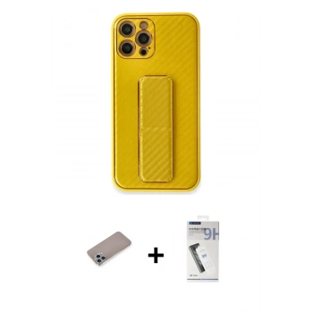 MARSİLYAN™- iPhone 12 Pro Max Kılıf Yörünge Yansıma - Şeffaf Uv Polymer Nano Ekran Koruyucu + Shine Kamera Lens Koruma Cam - SABE