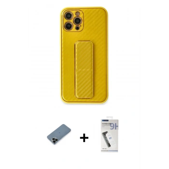 MARSİLYAN™- iPhone 12 Pro Max Kılıf Yörünge Yansıma - Şeffaf Uv Polymer Nano Ekran Koruyucu + Shine Kamera Lens Koruma Cam - SH