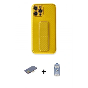 MARSİLYAN™- iPhone 12 Pro Max Kılıf Yörünge Yansıma - Siyah Joko Magic 5D Cam + Renkli Kamera Lens Koruma Cam - SI