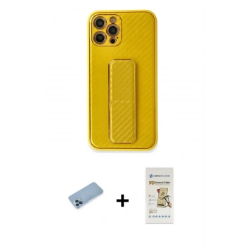 MARSİLYAN™- iPhone 12 Pro Max Kılıf Yörünge Yansıma - Siyah Mat Seramik Nano Ekran Koruyucu + Shine Kamera Lens Koruma Cam - MI