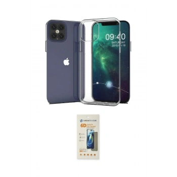 MARSİLYAN™- iPhone 12 Pro Max Kılıf Zirve Doku - Siyah 6D Mat Seramik Hayalet Nano Ekran Koruyucu