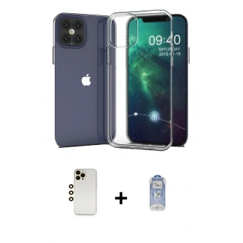 MARSİLYAN™- iPhone 12 Pro Max Kılıf Zirve Doku - Siyah Joko Magic 5D Cam + Shine Kamera Lens - GD