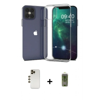 MARSİLYAN™- iPhone 12 Pro Max Kılıf Zirve Doku - Siyah Joko Magic 5D Hayalet Cam + Shine Kamera Lens - GD