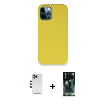 MARSİLYAN™- iPhone 12 Pro Max Kılıf Zirve Modern Özel Seri - Şeffaf 360 Full Body Arka Koruyucu + Shine Kamera Lens - LT