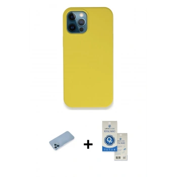 MARSİLYAN™- iPhone 12 Pro Max Kılıf Zirve Modern Özel Seri - Şeffaf Royal Nano Ekran Koruyucu + Shine Kamera Lens Koruma Cam - MI