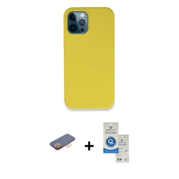 MARSİLYAN™- iPhone 12 Pro Max Kılıf Zirve Modern Özel Seri - Şeffaf Royal Nano Ekran Koruyucu + Renkli Kamera Lens Koruma Cam - TU
