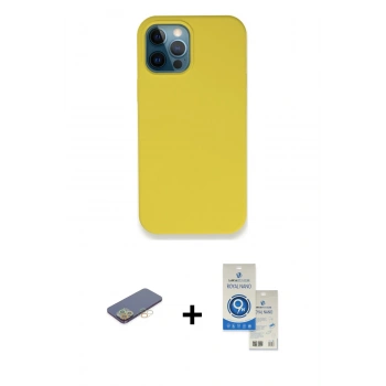 MARSİLYAN™- iPhone 12 Pro Max Kılıf Zirve Modern Özel Seri - Şeffaf Royal Nano Ekran Koruyucu + Renkli Kamera Lens Koruma Cam - SI