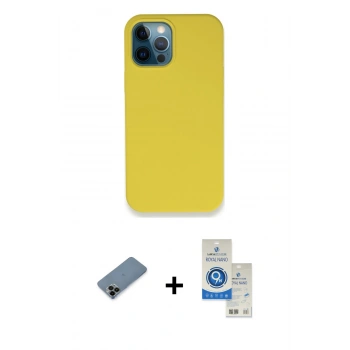 MARSİLYAN™- iPhone 12 Pro Max Kılıf Zirve Modern Özel Seri - Şeffaf Royal Nano Ekran Koruyucu + Shine Kamera Lens Koruma Cam - SH