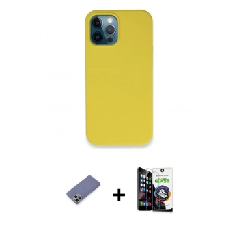 MARSİLYAN™- iPhone 12 Pro Max Kılıf Zirve Modern Özel Seri - Şeffaf Temperli Cam Ekran Koruyucu + Metal Kamera Lens Koruma Cam - GD