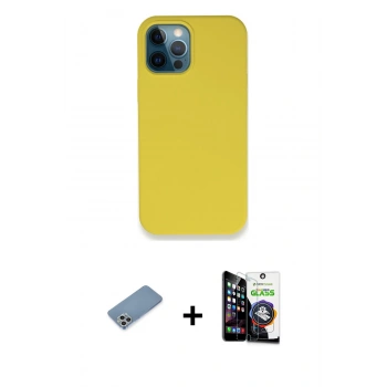 MARSİLYAN™- iPhone 12 Pro Max Kılıf Zirve Modern Özel Seri - Şeffaf Temperli Cam Ekran Koruyucu + Shine Kamera Lens Koruma Cam - GS