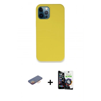 MARSİLYAN™- iPhone 12 Pro Max Kılıf Zirve Modern Özel Seri - Şeffaf Temperli Cam Ekran Koruyucu + Renkli Kamera Lens Koruma Cam - TU