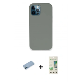 MARSİLYAN™- iPhone 12 Pro Max Kılıf Zirve Modern Özel Seri - Siyah 20D Premium Cam Ekran Koruyucu + Shine Kamera Lens Koruma Cam - MI