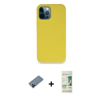 MARSİLYAN™- iPhone 12 Pro Max Kılıf Zirve Modern Özel Seri - Siyah 20D Premium Cam Ekran Koruyucu + Shine Kamera Lens Koruma Cam - SH