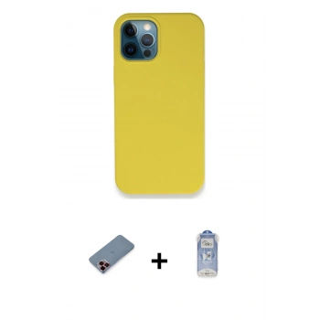MARSİLYAN™- iPhone 12 Pro Max Kılıf Zirve Modern Özel Seri - Siyah Joko Magic 5D Cam + Metal Kamera Lens Koruma Cam - KI