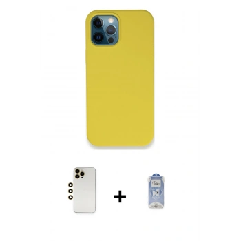 MARSİLYAN™- iPhone 12 Pro Max Kılıf Zirve Modern Özel Seri - Siyah Joko Magic 5D Cam + Shine Kamera Lens - GD