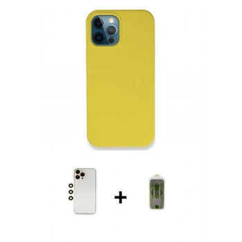 MARSİLYAN™- iPhone 12 Pro Max Kılıf Zirve Modern Özel Seri - Siyah Joko Magic 5D Hayalet Cam + Shine Kamera Lens - GD