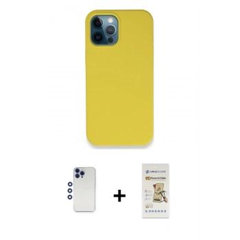 MARSİLYAN™- iPhone 12 Pro Max Kılıf Zirve Modern Özel Seri - Siyah Mat Seramik Nano Ekran Koruyucu + Shine Kamera Lens - LT