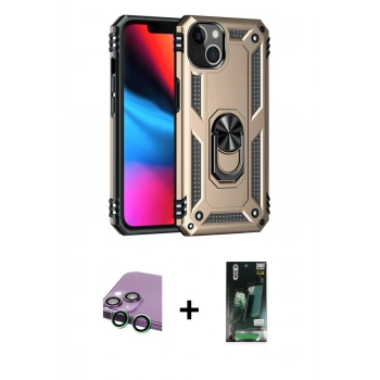 MARSİLYAN™- iPhone 13 Kılıf Ahenk Klasik Koleksiyonu - Şeffaf 360 Full Body Arka Koruyucu + Raze Metal Kamera Lens - YL