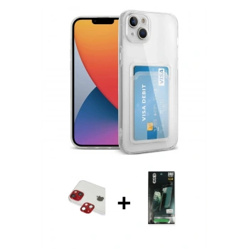 MARSİLYAN™- iPhone 13 Kılıf Doruk Klasik Koleksiyonu - Şeffaf 360 Full Body Arka Koruyucu + Pers Alüminyum Kamera Lens - KI