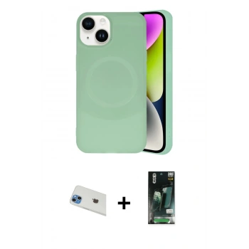 MARSİLYAN™- iPhone 13 Kılıf Ufuk Serisi - Şeffaf 360 Full Body Arka Koruyucu + Rainbow Kamera Lens Koruma Cam - MI