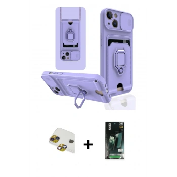 MARSİLYAN™- iPhone 13 Kılıf Vadi Form Prime - Şeffaf 360 Full Body Arka Koruyucu + Pers Alüminyum Kamera Lens - GI
