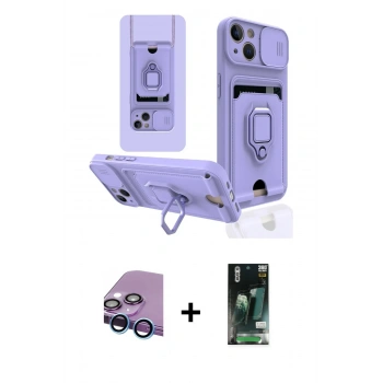 MARSİLYAN™- iPhone 13 Kılıf Vadi Form Prime - Şeffaf 360 Full Body Arka Koruyucu + Raze Metal Kamera Lens - MI