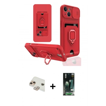 MARSİLYAN™- iPhone 13 Kılıf Vadi Form Prime - Şeffaf 360 Full Body Arka Koruyucu + Pers Alüminyum Kamera Lens - GD