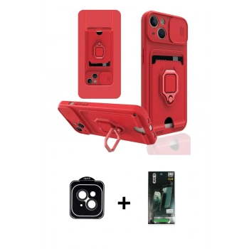 MARSİLYAN™- iPhone 13 Kılıf Vadi Form Prime - Şeffaf 360 Full Body Arka Koruyucu + PVD Metal Kamera Lens - SH