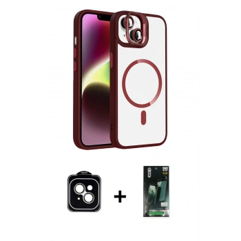 MARSİLYAN™- iPhone 13 Kılıf Yadigar Asil Koleksiyonu - Şeffaf 360 Full Body Arka Koruyucu + PVD Metal Kamera Lens - NLGY