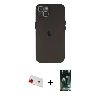MARSİLYAN™- iPhone 13 Kılıf Yadigar Yansıma Serisi - Şeffaf 360 Full Body Arka Koruyucu + Rainbow Kamera Lens Koruma Cam - KI