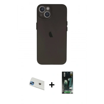 MARSİLYAN™- iPhone 13 Kılıf Yadigar Yansıma Serisi - Şeffaf 360 Full Body Arka Koruyucu + Rainbow Kamera Lens Koruma Cam - MI