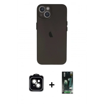 MARSİLYAN™- iPhone 13 Kılıf Yadigar Yansıma Serisi - Şeffaf 360 Full Body Arka Koruyucu + PVD Metal Kamera Lens - NLGY