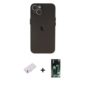 MARSİLYAN™- iPhone 13 Kılıf Yadigar Yansıma Serisi - Şeffaf 360 Full Body Arka Koruyucu + Renkli Kamera Lens Koruma Cam - PE