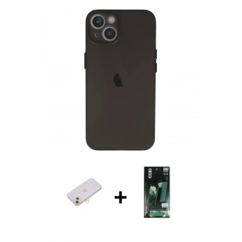 MARSİLYAN™- iPhone 13 Kılıf Yadigar Yansıma Serisi - Şeffaf 360 Full Body Arka Koruyucu + Renkli Kamera Lens Koruma Cam - YL