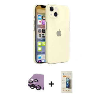 MARSİLYAN™- iPhone 13 Mini Kılıf Atlas Minimal Prime - Siyah 6D Mat Seramik Hayalet Nano Ekran Koruyucu + Raze Metal Kamera Lens - SH