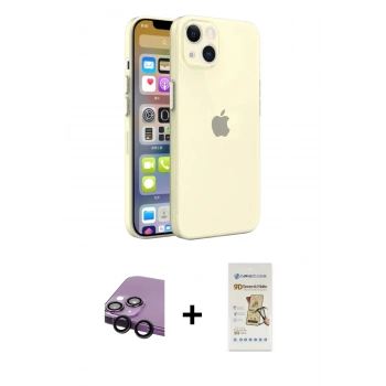 MARSİLYAN™- iPhone 13 Mini Kılıf Atlas Minimal Prime - Siyah Mat Seramik Nano Ekran Koruyucu + Raze Metal Kamera Lens - SH