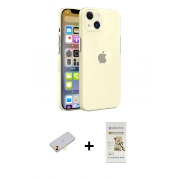 MARSİLYAN™- iPhone 13 Mini Kılıf Atlas Minimal Prime - Siyah Mat Seramik Nano Ekran Koruyucu + Renkli Kamera Lens Koruma Cam - SI