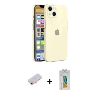 MARSİLYAN™- iPhone 13 Mini Kılıf Atlas Minimal Prime - Siyah Polymer Nano Ekran Koruyucu + Renkli Kamera Lens Koruma Cam - SI