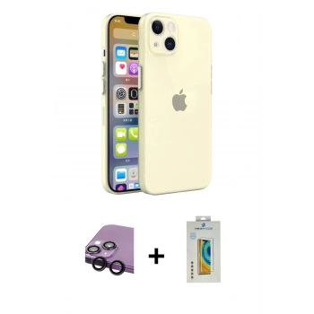MARSİLYAN™- iPhone 13 Mini Kılıf Atlas Minimal Prime - Siyah Polymer Nano Ekran Koruyucu + Raze Metal Kamera Lens - SH