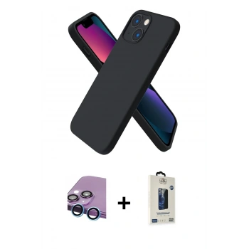 MARSİLYAN™- iPhone 13 Mini Kılıf Kozmos Yansıma Özel Seri - Siyah Bilvis Hayalet Cam Ekran Koruyucu + Raze Metal Kamera Lens - MI