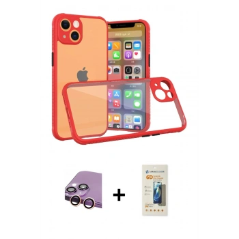 MARSİLYAN™- iPhone 13 Mini Kılıf Nova Asil Özel Seri - Siyah 6D Mat Seramik Hayalet Nano Ekran Koruyucu + Raze Metal Kamera Lens - PE